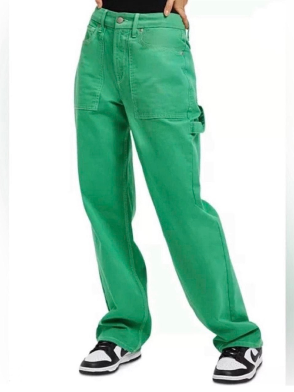 Good American Good Carpenter Jeans in Kelly Green Sz 10